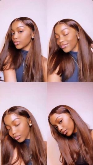 Brandy - Brown Chocolate Colored Glueless Human Hair Wig – Image 4